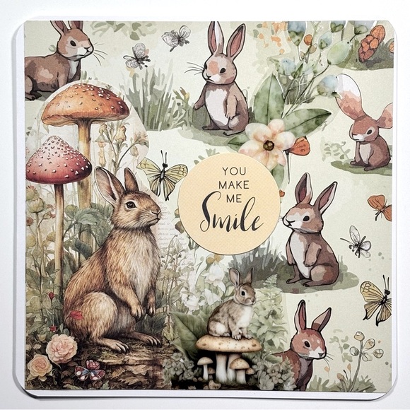 Hand Crafted Other - 5 for $20 💌 Handmade “You Make Me Smile” Bunny Card